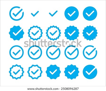 checkmark vector, checkmark icon set, approved symbol, checked checkbox mark, checkmark set, editable line.