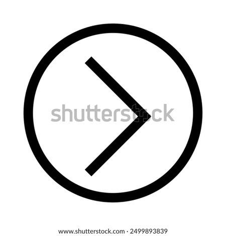 chevron right Icon. Flat style design isolated on white background. Vector illustration. Black circular icon