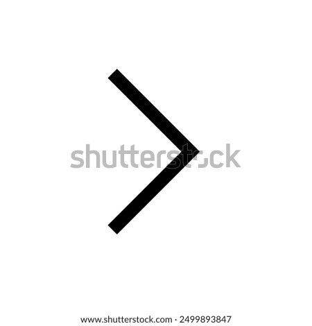 chevron right Icon. Flat style design isolated on white background. Vector illustration. Black icon