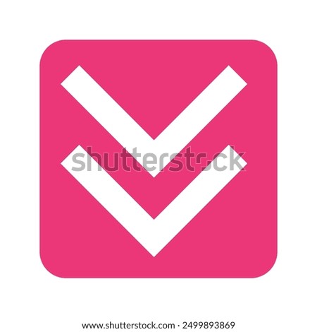 chevron down Icon. Flat style design isolated on white background. Vector illustration. Black rounded icon