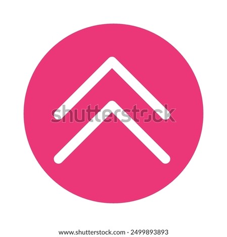 chevron up Icon. Flat style design isolated on white background. Vector illustration. Black rounded icon