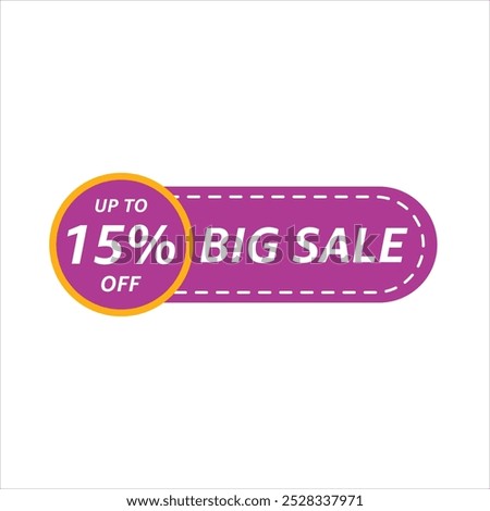 Up to 50 percent Off Circular Purple Tag with Big SALE Highlight