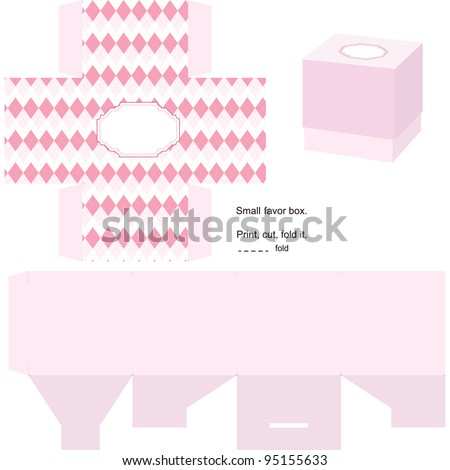 Favor Box  Cut Floral Pattern Empty Label Royalty Free Cliparts