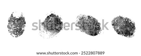 Close-up of fingerprints on a fingerprint card.  fingerprint on white paper, background, forensic fingerprinting