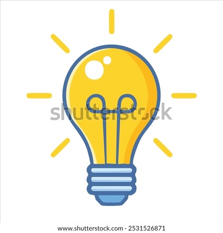 Light buld idea icon on isolated background. Idea symbol. Solution, electricity, light, electric lamp. Flat design.