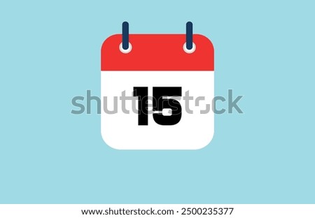 Calendar,  date calendar,  calendar red and white   date and year, vector icon 