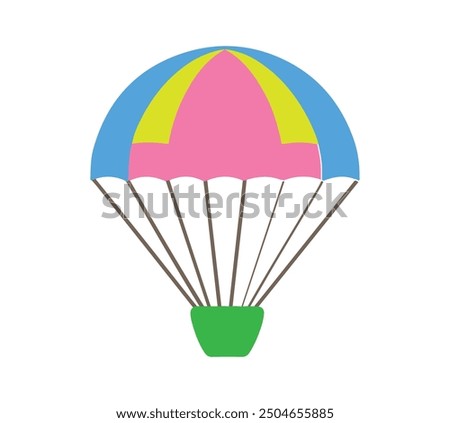 parachute vector with white background template download