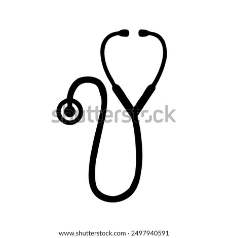 Stethoscope silhouette stethoscope monogram love vector