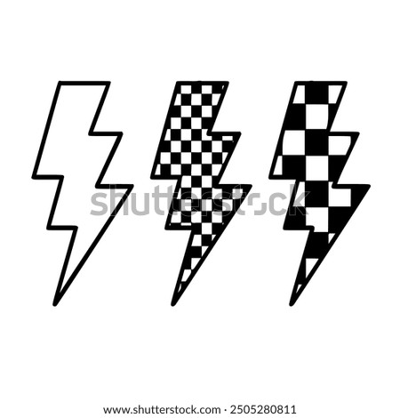 Checkered Lightning Bolt vector design