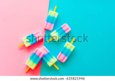 Similar – Image, Stock Photo Pink popsicles and fresh strawberries