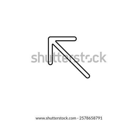 vector single icon arrow up left line out with rounded style