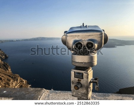 Similar – Image, Stock Photo Binoculars on Santorini with view of cruise ships