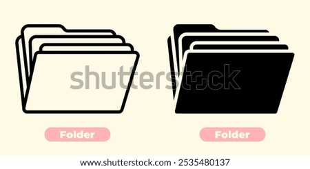 Minimalistic and modern folder icon design, perfect for business, office, and organizational purposes.