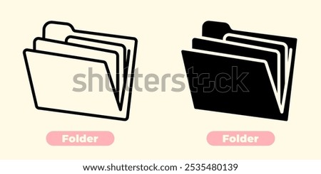 Minimalistic and modern folder icon design, perfect for business, office, and organizational purposes.