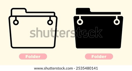 Minimalistic and modern folder icon design, perfect for business, office, and organizational purposes.