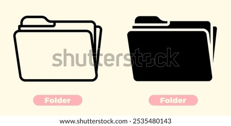 Minimalistic and modern folder icon design, perfect for business, office, and organizational purposes.