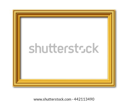 golden vintage style vector frame isolated on white