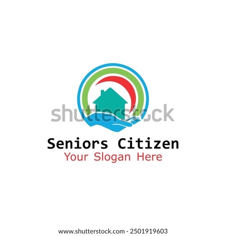 helping senior citizens logo design vector