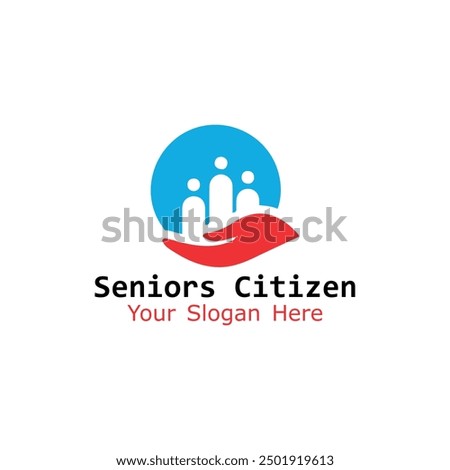 helping senior citizens logo design vector