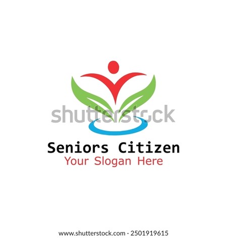 helping senior citizens logo design vector