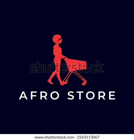 afro fashion store logo design vector