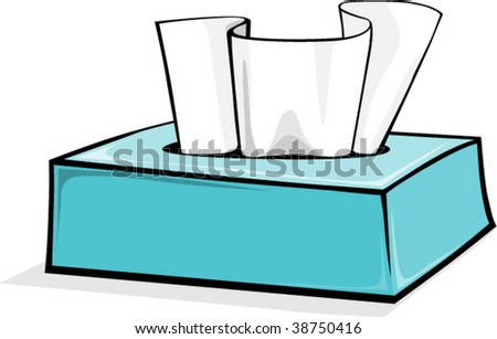 A Vector Illustration Of A Elongated Blue Tissue Box - 38750416 ...