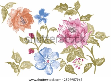 Similar – Image, Stock Photo Flower arrangement with wild flowers on a black background