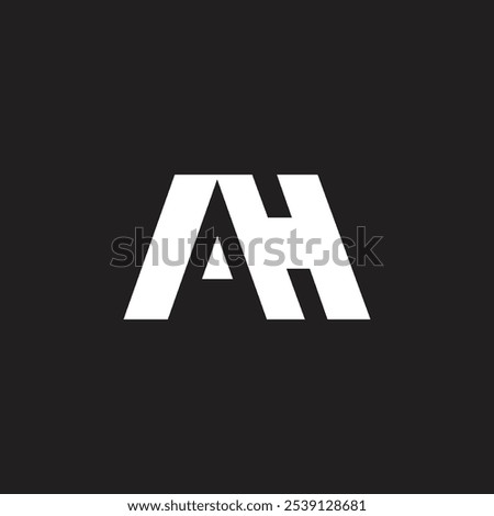 Initial letter AH logo icon design template and negative space creative unique design