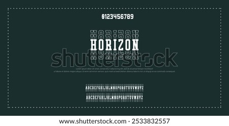 Creative Outline Double line monogram alphabet and tech fonts. Lines font regular uppercase and lowercase. Vector illustration.