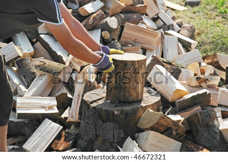 Chopping wood - fuel and ax