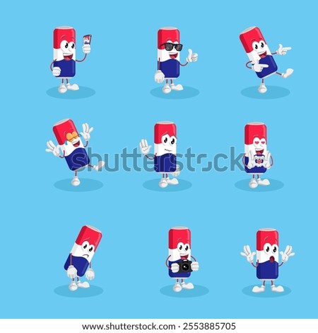 All-Set Soda Logo Mascot Design Ideal for Refreshing, Fun, and Creative Branding in the Beverage, Soft Drink, or Refreshment Industry