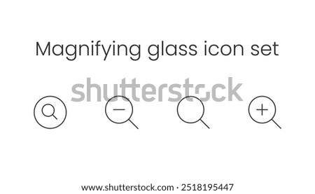 Magnifying glass icon set victor file