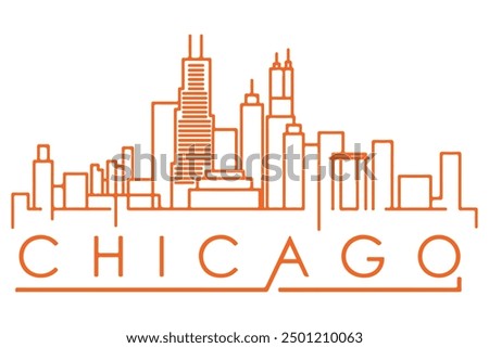 Chicago city skyline horizontal banner. Black and white silhouette of Chicago city. Eps 10.