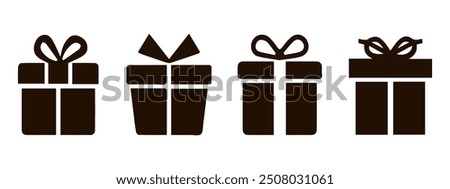 Gift box icon. Vector isolated elements. Christmas gift icon illustration vector symbol. Eps10