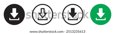 Download flat vector icon. install symbol. Download icon. Modern, simple flat vector illustration. Eps 10