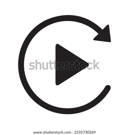 Replay Icon with reflection on white background. vector illustration. Eps 10