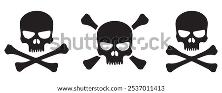 Set of Skull with Crossbones vector icons. Bones skull icons logo design. vector illustration. Eps 10