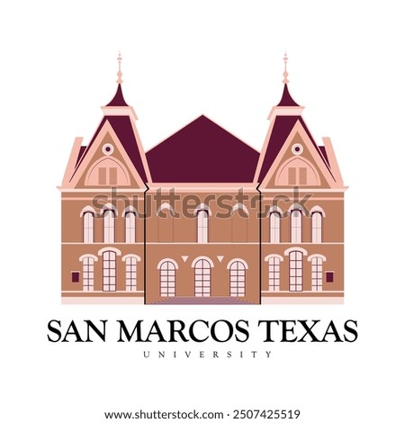 san marcos texas university illustration and print ready file, eps file, uhland, maxwell, martindale, staples, kyle, zorn, geronimo, lockhart, new braunfels, san marcos, canyon lake, san antonio