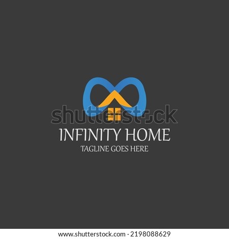 Infinity home logo design template. Vector illustration