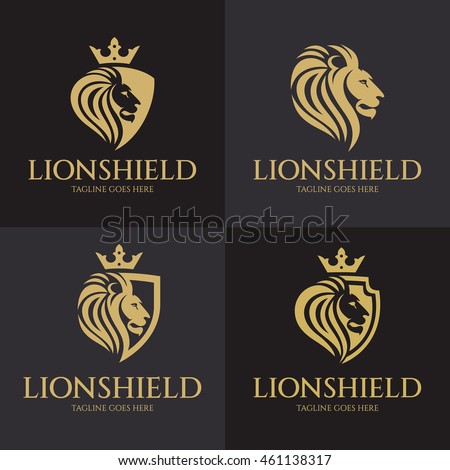 Lion Shield logo design template ,Vector illustration