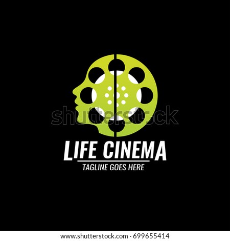 Life cinema logo design template. Vector illustration