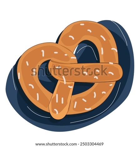 Pretzel bread, German Pretzel illustration.