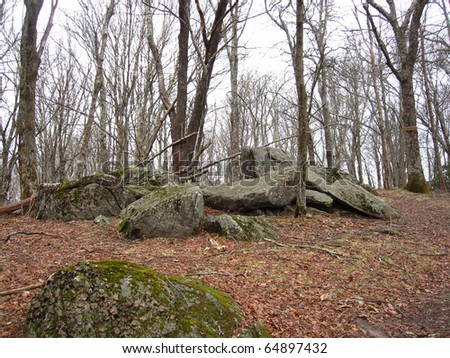 Boulders along the Appalachian trail in Tennessee