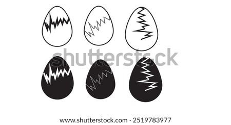 Broken Egg icon, shell easter symbol eps 10