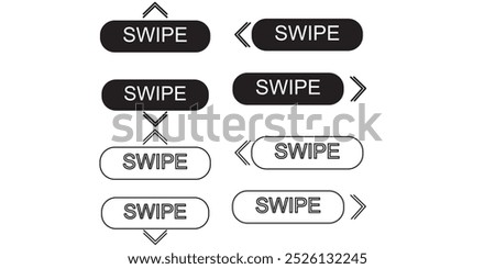 
Swipe right icon design. Slide finger icon in trendy silhouette style design. Vector illustration eps 10