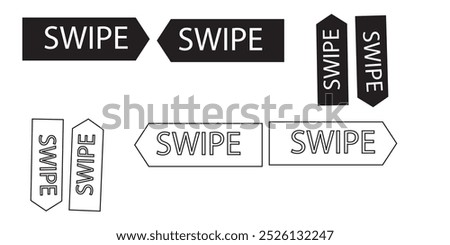 
Swipe right icon design. Slide finger icon in trendy silhouette style design. Vector illustration eps 10