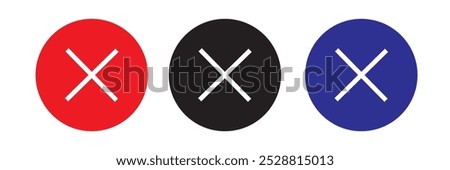 Vector cross multiply close remove mark icon. Black, white background. Perfect for app and web interfaces, infographics, presentations, marketing, etc. eps 10