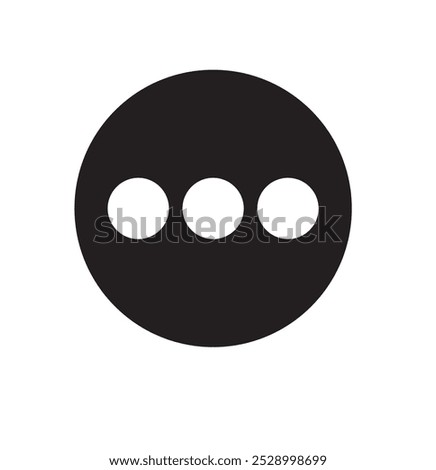 More horizontal icon. Three dots menu symbol modern, simple, vector, icon for website design, mobile app, ui. Vector Illustration eps 10