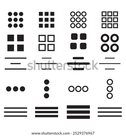 Menu button icon set symbol. Hamburger Menu Flat Icons. Menu Icons Vector Set of UI Design Elements. Hamburger or burger line app menu for home or drop list eps 10