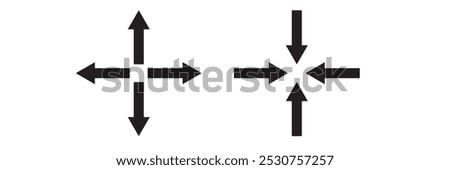 black Compress arrow alt icon or sign and Compress arrow symbol vector eps 10